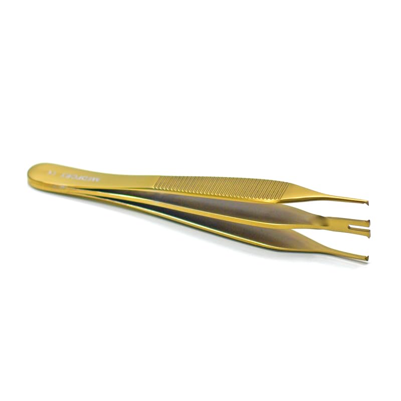 Double Adson Tissue Forceps with Tungsten Carbide, German Stainless Steel 12cm, 1x2 Teeth