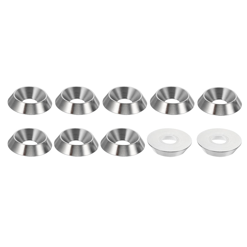 PATIKIL M12 Finish Countersunk Washer, 10pcs 36mm Dia. 8mm Tall Solid 304 Stainless Steel CNC Cup Washer Flat Screw Head Gasket for Constructions, Taper