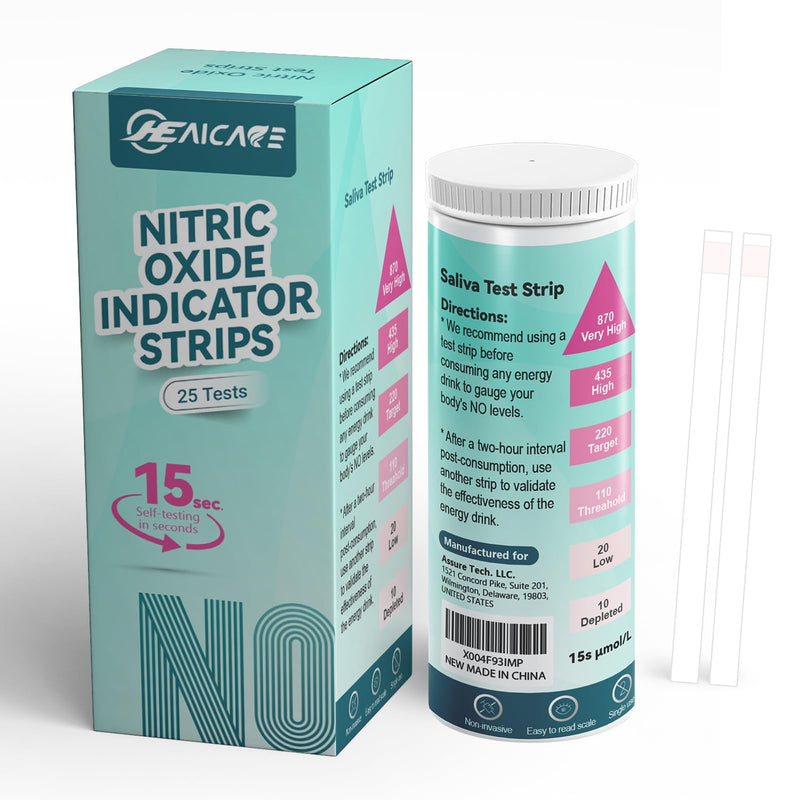 Nitric Oxide Indicator Strips-25 Strips, Rapid Results Saliva Nitric Oxide Testing Strip, Cardiovascular Health Measuring The Quantity of Nitric Oxide Get Results in Just 15 Seconds