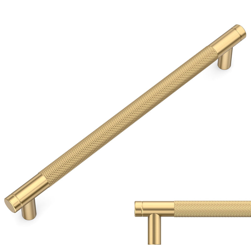 Amerdeco Champagne Bronze Knurled Cabinet Pulls 10 in 10 Pack 10" hole center
