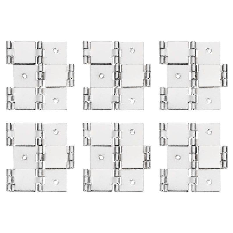 uxcell Double Acting Hinges Folding Screen, 6Pcs 2.99" Double Swing Hinges Retro Style 270 Degree Rotation Screen Door Hinges, Pure White 76x74x25mm Nickel silver