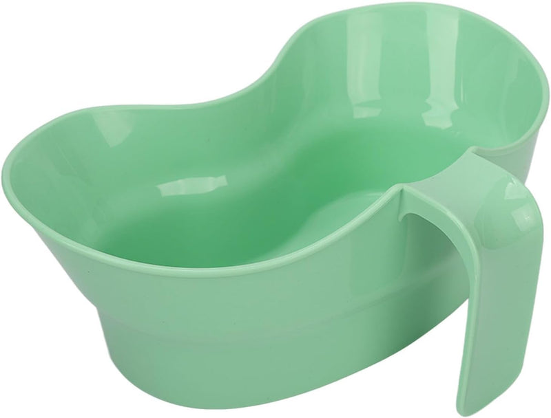 Green Emesis Basin with Handle - Kidney Shape Spit Cup Bed Mouthwash Cup - Elderly Toothbrushing Basin, Portable Mouth Wash Basin for Elderly Bedridden Patients, 880cc