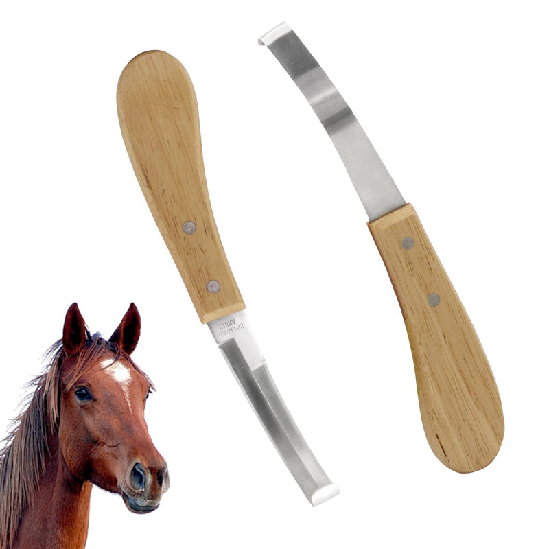 2PCS Stainless Steel Double Edged Hoof Knive with Wooden Handle, Stainless Steel Blade Suitable Hoof Knife for Horses The Toes of Horses, Cows, and Sheep, Repair Knives for Hoof Maintenance - PawsPlanet Australia