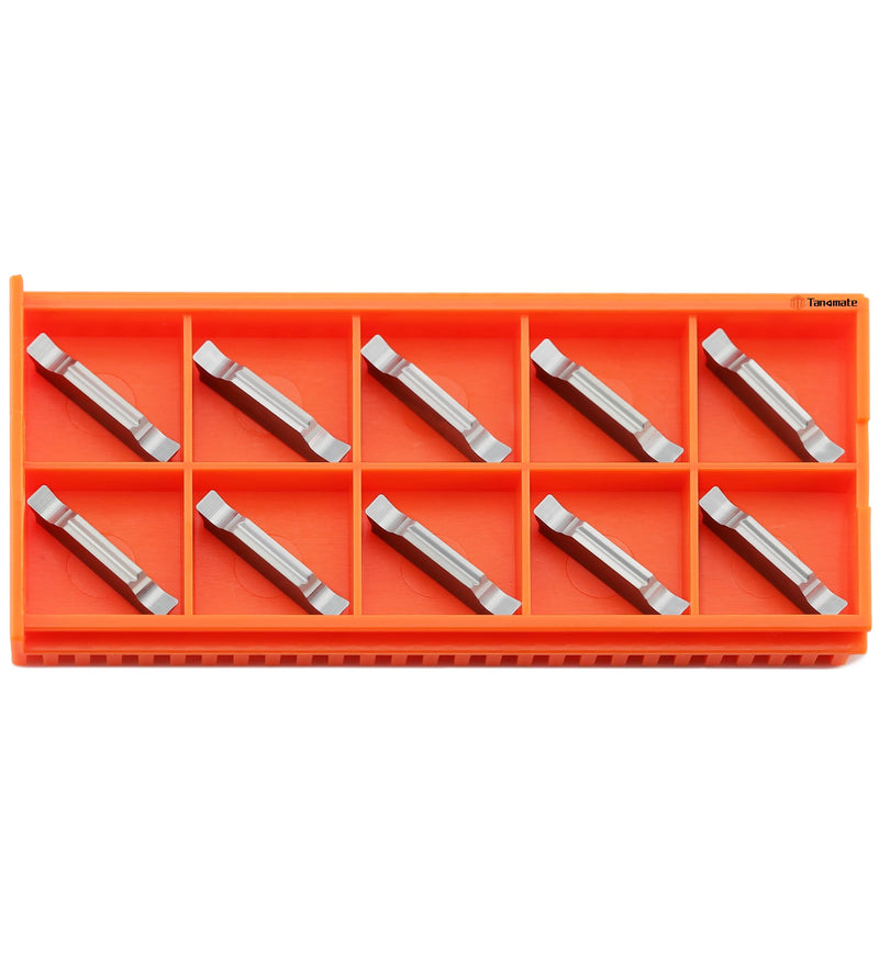 MGGN300 3mm Width Double End Carbide Inserts for Grooving and Parting Off Non-Ferrous Metals, 10Pcs MGGN300-LH