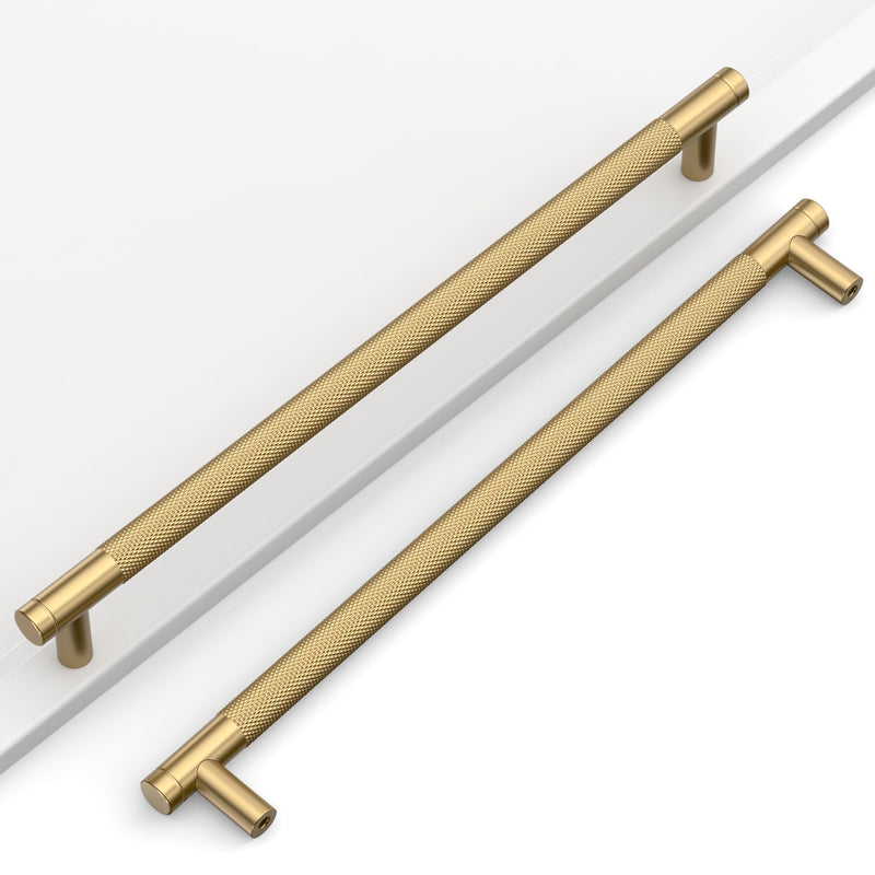 Champagne Bronze Knurled Cabinet Handles Kitchen Pulls 10 Inch 10 Pack Champagne Bronze 10" Hole Center