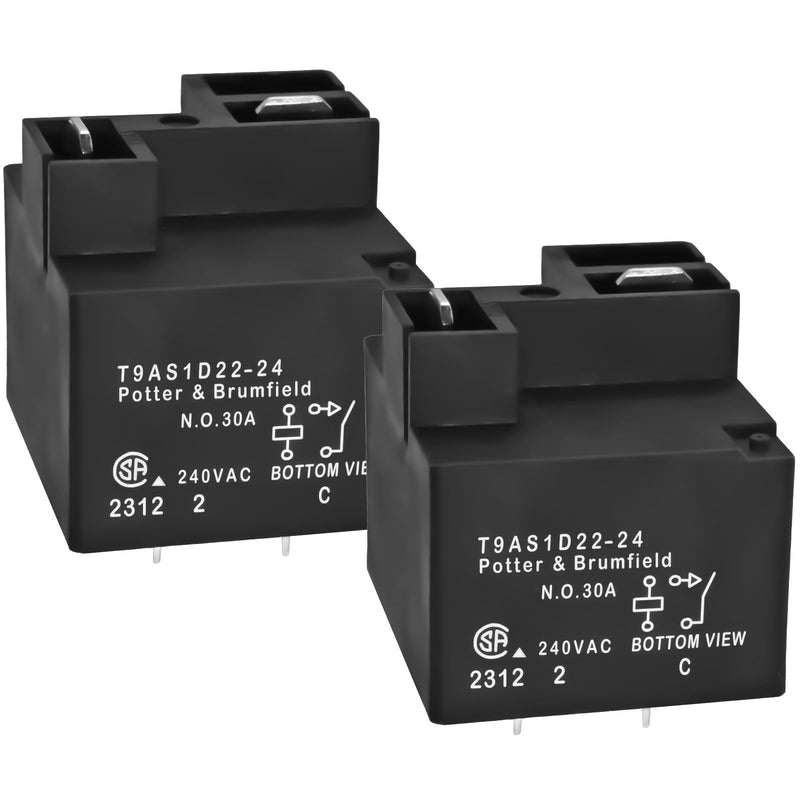 Relay T9AS1D22-24 (Pack of 2) - 30A 4Pins SPST-NO 240VAC High Breaking Capacity PCB Mount Relay