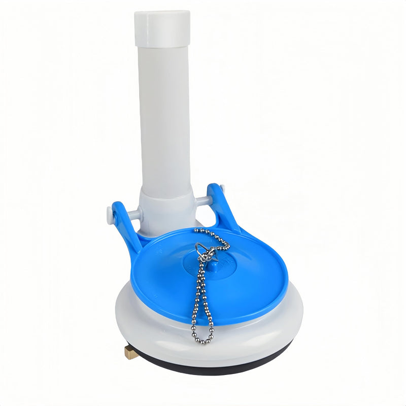 Toilet Flush Valve Assembly, 3 Inch, Compatible with One - Piece Toilets -WC Tank Repair and Replacement Part Featuring Chain and Flapper Blue/White