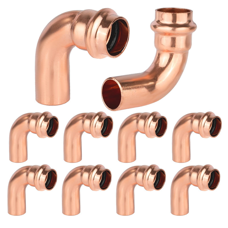 10PC HeSun 3/4" FTG x 3/4" Copper Press Street Elbow(PRESS035-10) 10 3/4" FTG x 3/4" Press