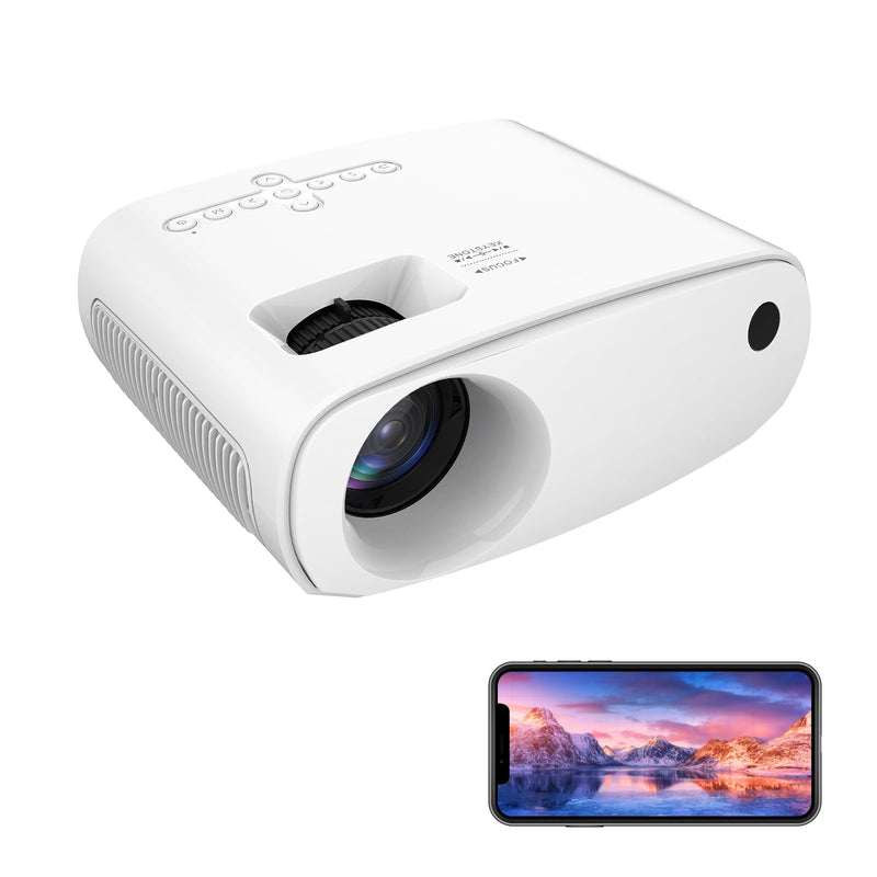 Mini Projector with Wifi and Bluetooth - Portable Outdoor Movie Projector 1080P Full HD Compatible with HDMI/ Phone/ Tablet/ Laptop/ TV Stick/ PS4