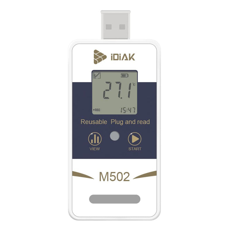 M502 Temperature Data Logger USB Temp/Humidity Recorder with PDF and Excel (Reusable) Refrigerator Thermometer 14400 Points High Accuracy (no delay - 1 Pack)