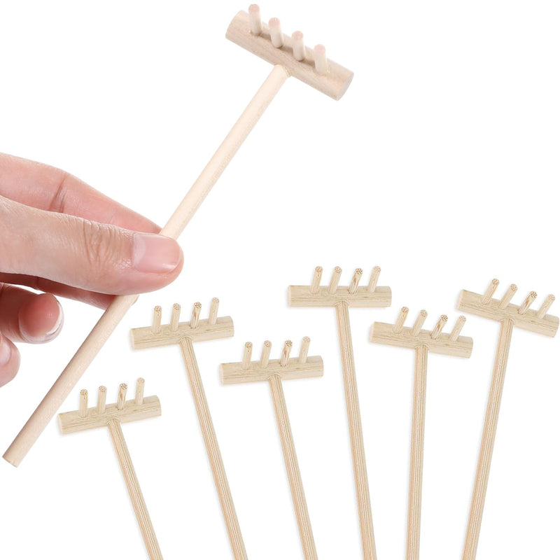 7pcs Miniature Tabletop Rock Sand Zen Garden Accessories, Mini Zen Garden Rake Tools, Zen Sand Garden Rake Set, Small Rakes for Garden Beds, Mini Sand Stamp Rakes for Home Gift Garden Decor
