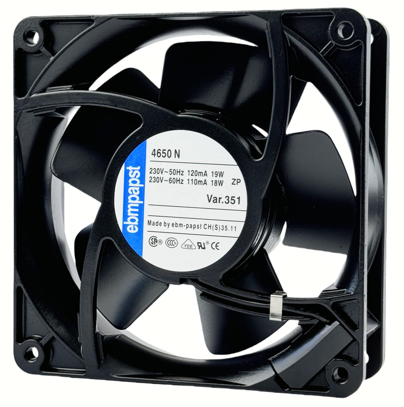 for ebmpapst Cooling Fan 4650N, All Metal High Temperature Resistant Axial Cooling Fan 2-Pin 120x120x38mm AC 230V 50/60Hz 0.12A