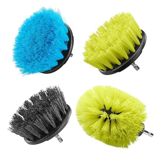 RYOBI Multipurpose Cleaning KIT 4-PIECE with 1 Soft Brush, 1 Medium Brush, 1 Hard Brush,