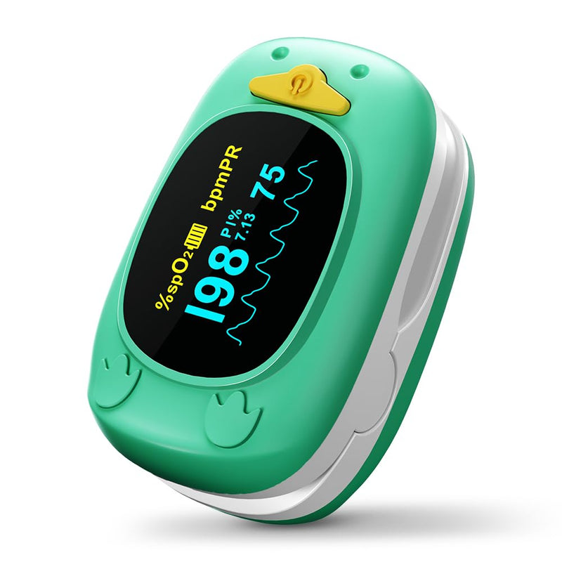 Pulse Oximeter For Kids-HOLFENRY Baby Oxygen Monitor Fingertip For Children Kids Pulse Oximeter Fingertip, Large Display, Included with AAA Battery Green