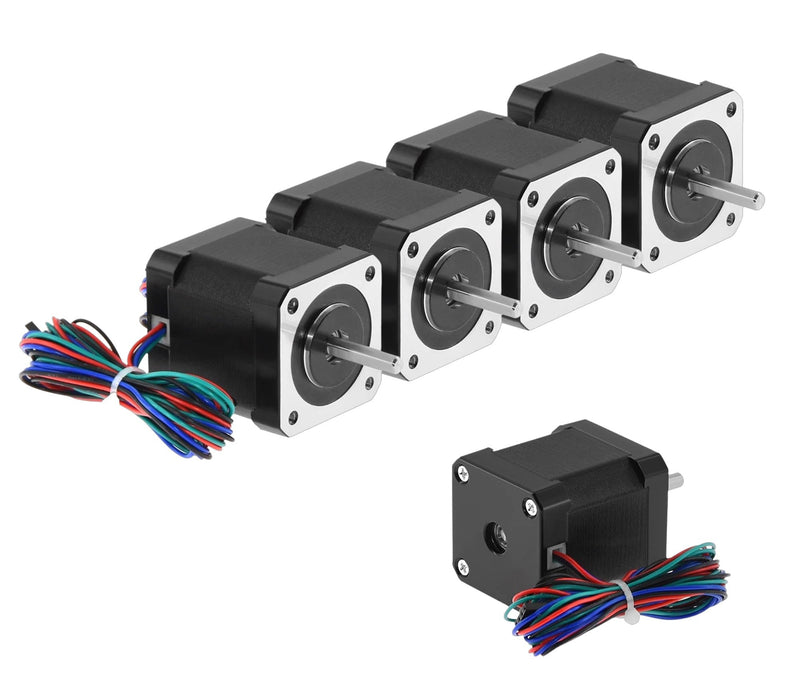 5PCS Nema 17 Stepper Motor, 2A Bipolar Stepper Motor, 59Ncm 84oz.in High Torque Stepper Motor, 48mm 4-Lead with 1m Cable & Connector for 3D Printer CNC Machines DIY Projects