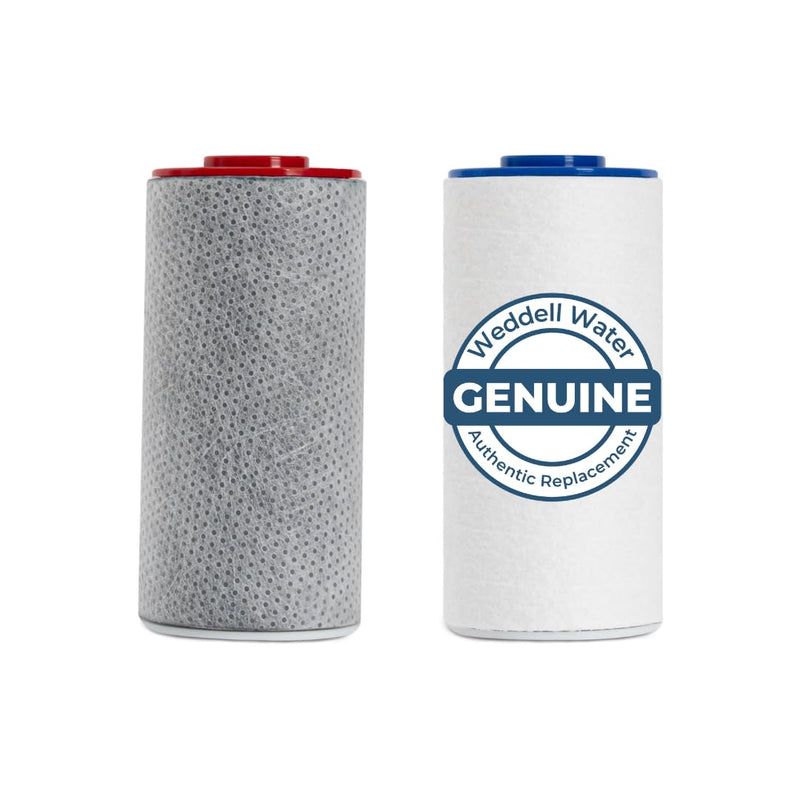 Weddell Duo Shower Filter Replacement Cartridges Full Set - NSF Certified Shower Filter, Removes Chlorine, PFAS, & Particulates, Clinically Tested For Healthier Skin & Hair (1+1) 1+1