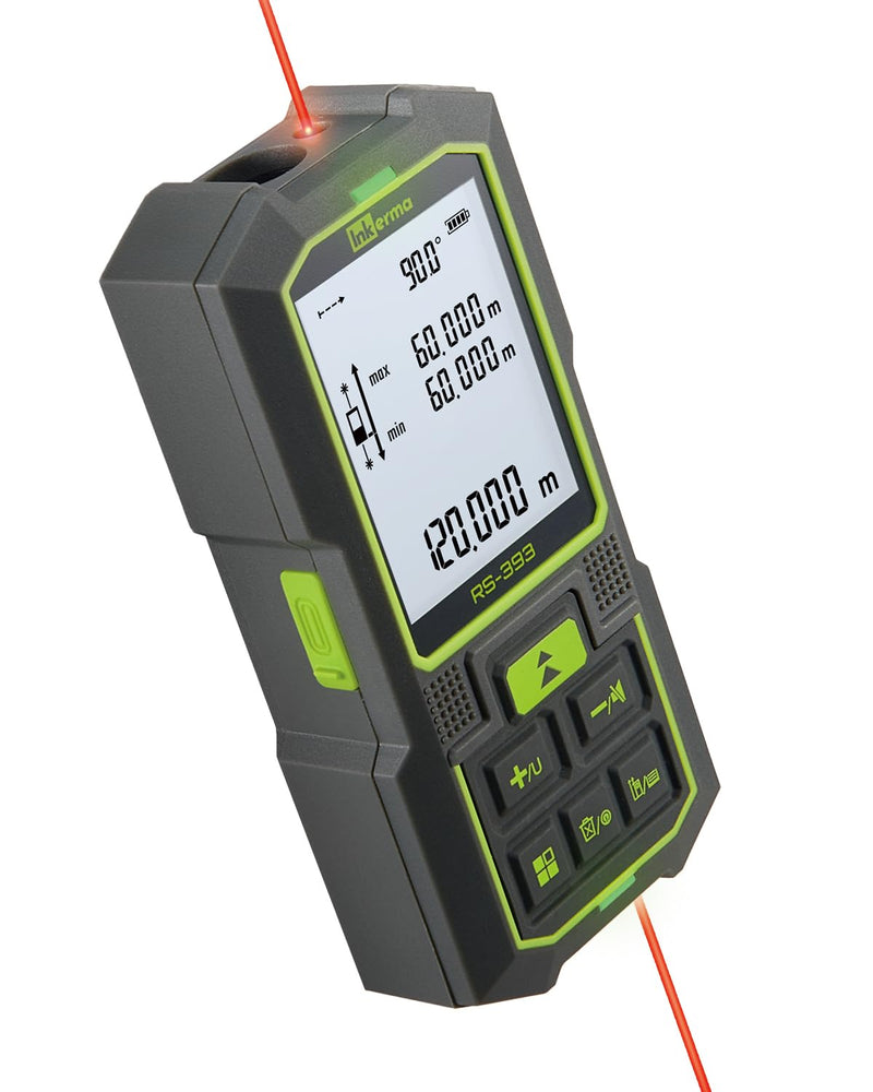 Dual Laser Measuring Tool, Bilateral Laser Measurement Tool, Rechargeable Laser Measure with Angle Sensor, Ft/in/M Multiple Units, Pythagorean Mode, Area and Volume 393ft - NewNest Australia