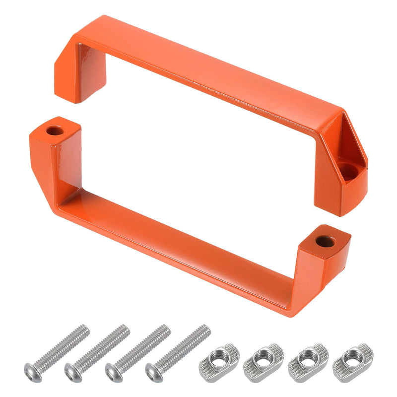 uxcell 4 Pack Rectangular Pull Handle, 180mm/7.1" Hole Center Aluminium Alloy Door Handle Modern Drawer Pull for Drawer Cabinets Gate Garages, Orange 180mm/7.1"