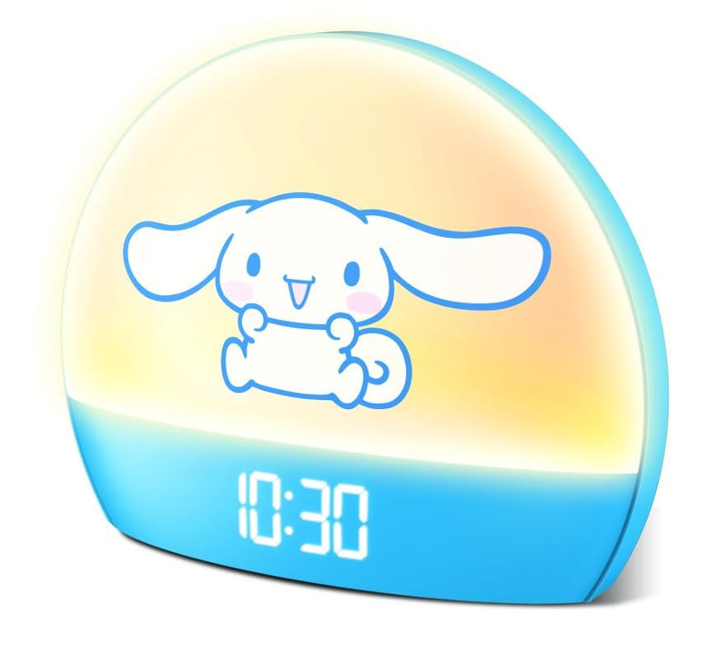 Hello Kitty Sunrise Alarm Clock - Multicolor Lights, USB Charging, LED Display, and Snooze Function 1 Pack Cinnamoroll