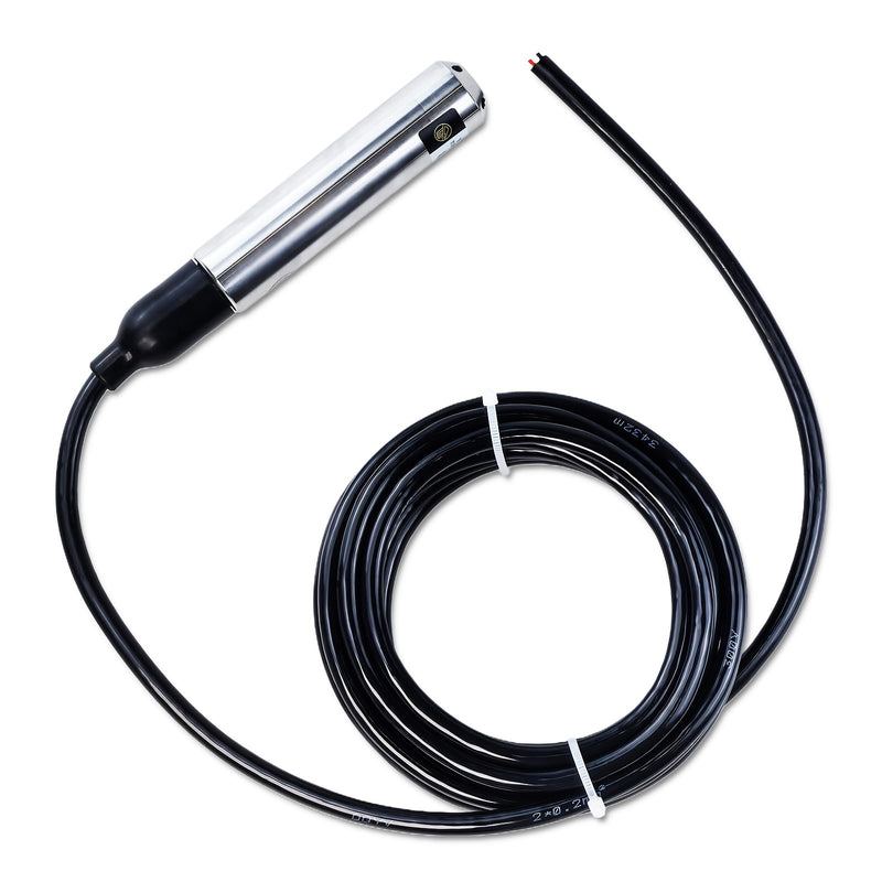 Submersible Level Transmitter, Liquid Water Level Transmitter Sensor 5M Cable Detect Controller Float Switch Pressure Transmitter, 4-20MA Stainless Steel Liquid Level Sensor for Pump Water 0-5M