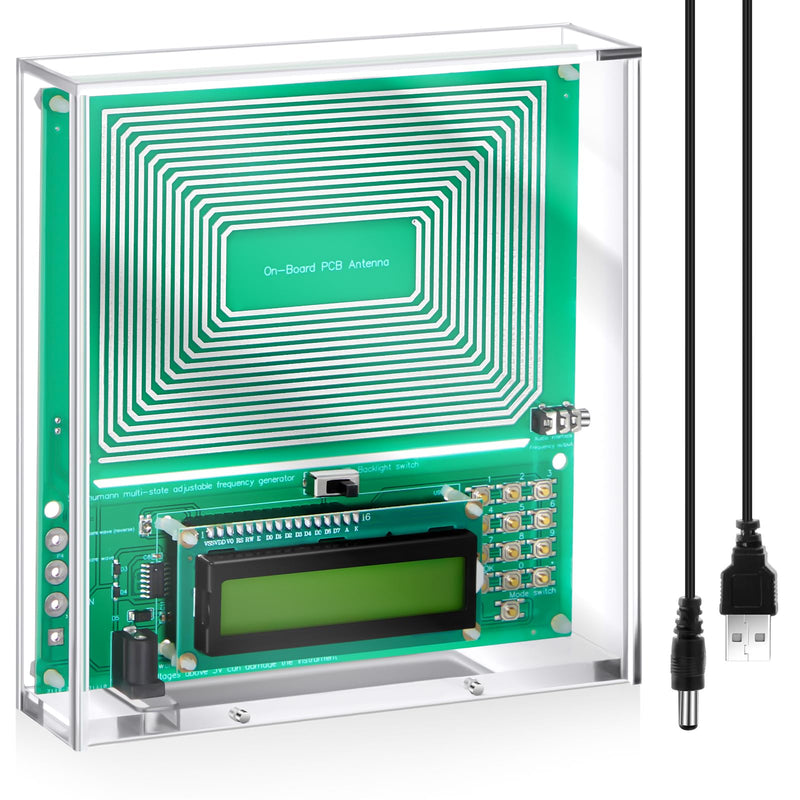 0.01-300000Hz Adjustable Schumann Sine Wave Resonance Generator Ultra Low Frequency Generator Resonator Sound Frequency Machine with USB and Magnetic Acrylic Case 0.1Hz-300KHz