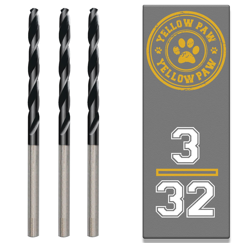 3/32 Inch Drill Bit (3 Pack) Industrial Grade M35 Cobalt Titanium Aluminum Nitrite - 3/32" Diameter & Total Length of 2-1/4" with Working Length of 1-1/4" Easily Drill Into Metal, Steel, & Aluminum 3/32"
