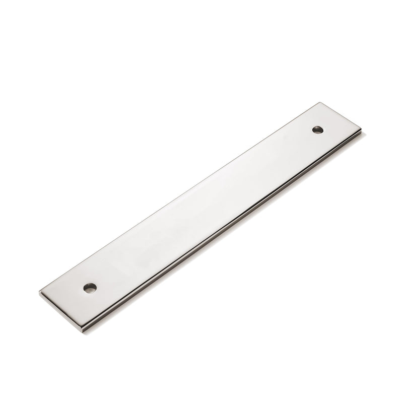 khtumeware 5 Pack 9" Square Backplate 8" 203mm Center-Center, Polished Nickel Backplate for Pulls 8"Hole Center