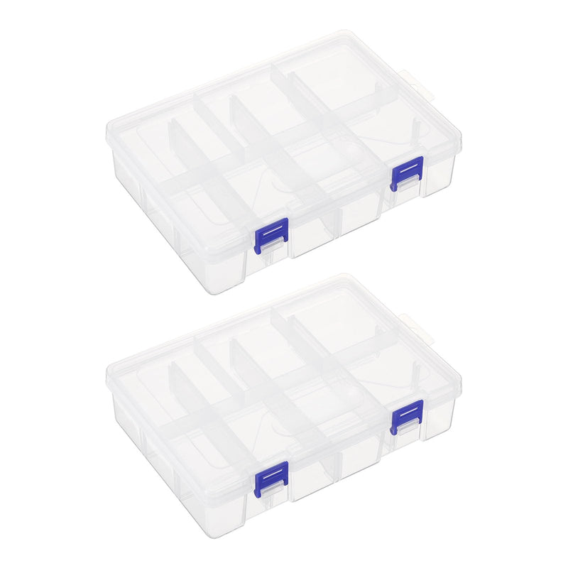 HARFINGTON 2pcs Component Storage Box 8 Grids PP Electronic Organizer Box Double Layer with Adjustable Driver Hardware Containers Tools Boxes for Small Accessories 2