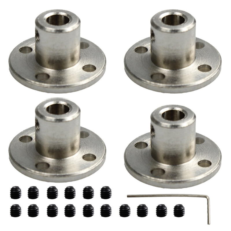 4Pcs Flange Shaft Coupling Set,Flange Coupling Connector for Motor Shafts and DIY Parts(5mm) 4 5mm