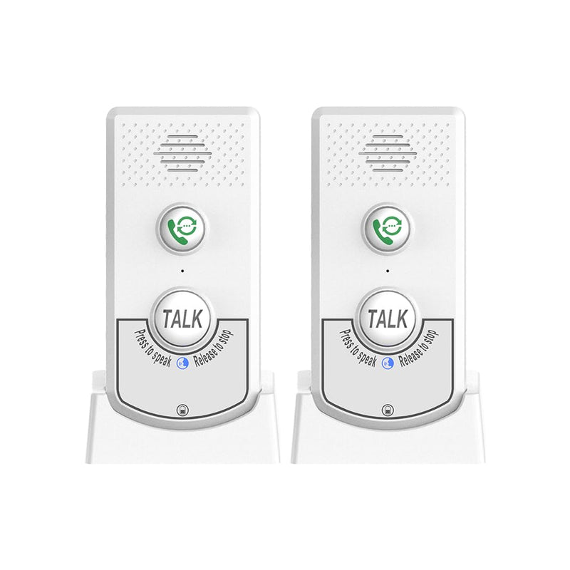 Irishom 2 Pack Intercoms Wireless for Home Voice Bidirectional Caller Home Ultra Long Distance Portable Wireless Voice Interphone Elderly Caller Room to Room Communication White