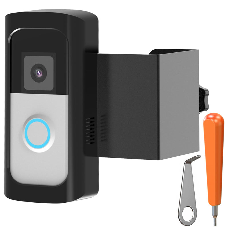 Anti-Theft Ring Video Doorbell Mount, No Drilling Ring Door Mount Compatible with Ring Video Doorbell (2024)/Battery Doorbell Plus/Pro/(2020 Release) for Houses, Not Block Doorbell Sensor(Black)