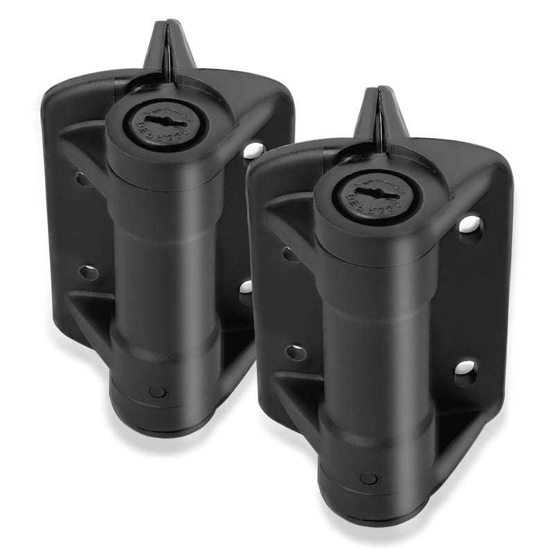 Self Closing Gate Hinges Black, Tension Adjustable Heavy Duty Spring Gate Hinges for Metal Gate, Fence, Hold Up to 154lbs, 2 Pack