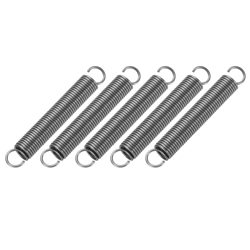 PATIKIL Extension Spring, 5pcs Wire Diameter 0.05", OD 0.4", Free Length 2.8" Spring Steel Dual Hook Tension Springs for Lawn Tractor Home Repairs DIY, Grey 1.2*10*70mm
