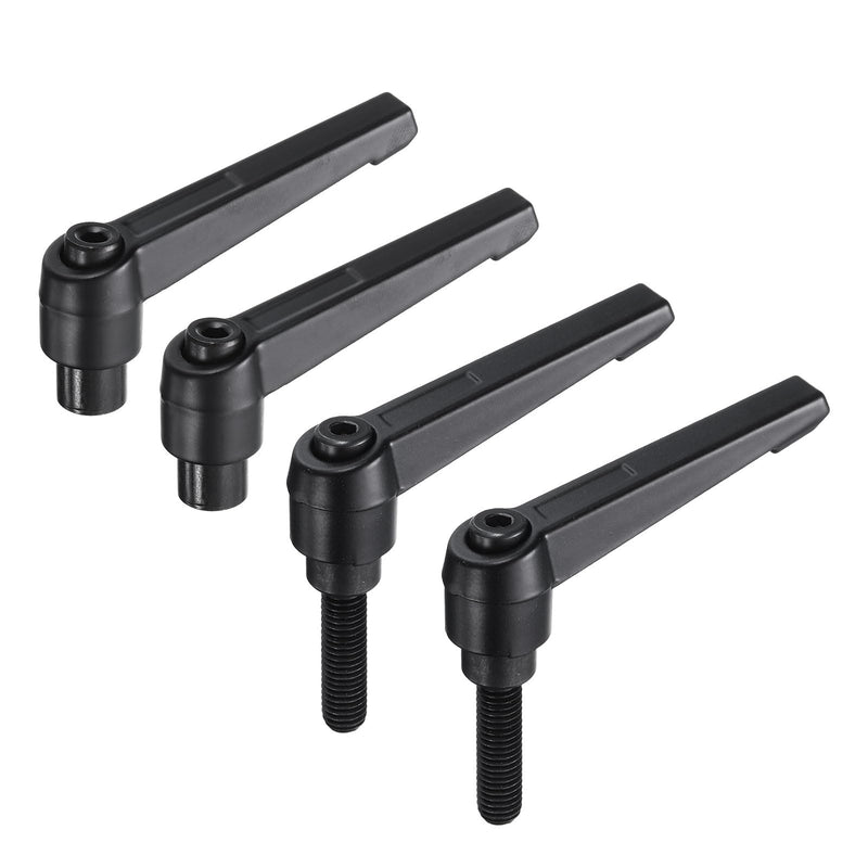 uxcell 4pcs Clamping Lever Adjustable Handle Set Metric M8 x 32mm Male & M8 Female Thread Level Handles Hand Stud Knobs Quick Release Black for Lathe Machinery