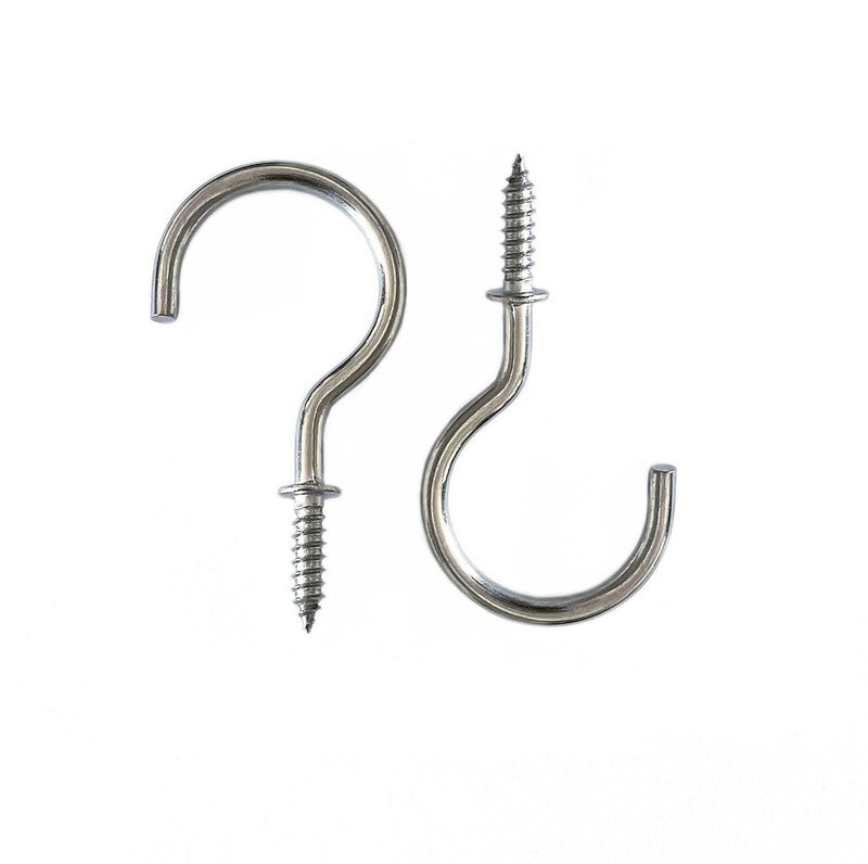 Screw Hooks Stainless Steel Screw-in Light Hooks 1-1/2" Screw Cup Hook Ceiling Hooks 36 Pcs