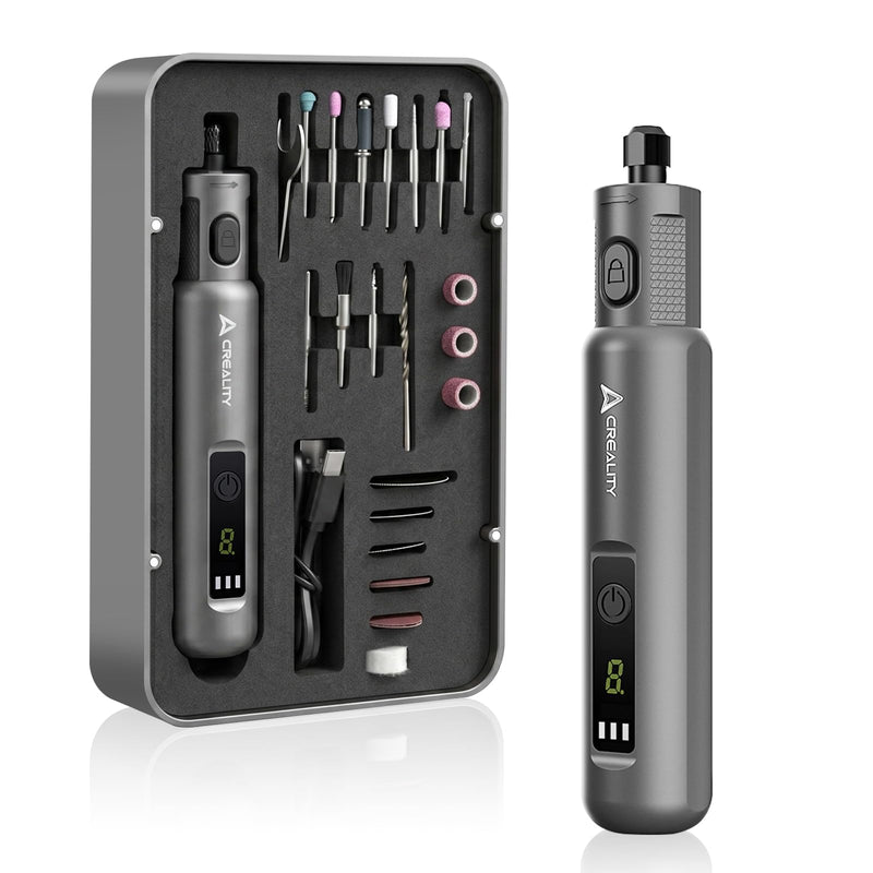 Creality Cordkess Rotary Tool, 6-Speed Mini Rotary Tool Kit with 24 Accessories, Multi-Purpose 3.7V Rechargeable Power Rotary Tool for Sanding, Polishing, Drilling, Engraving, DIY Crafts Cordless Rotary Tool Kit