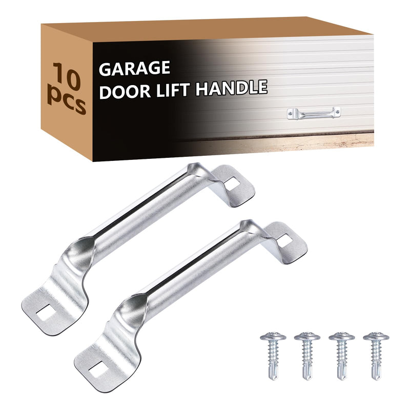 SIHAI 10 Packs Garage Door Lift Handle, Heavy Duty Galvanized Roll Grip for Lift Handle Replacement (10 Pack, 6.5" L) Square corner-6.5" ( 10 Pack )