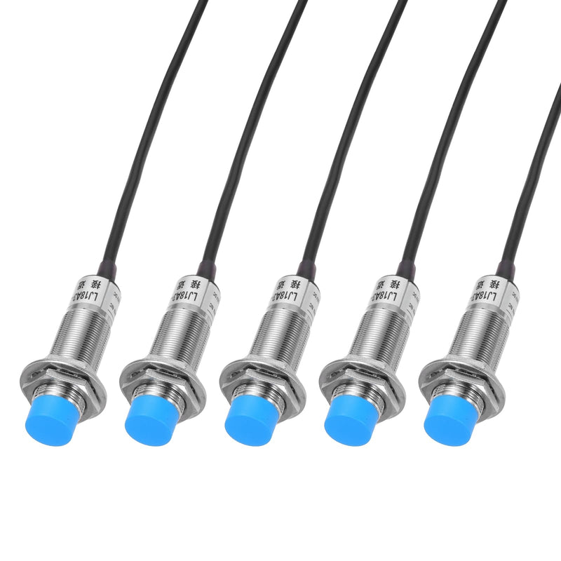 MECCANIXITY M18 Approach Sensor Inductive Proximity Sensor Switch NC Normally Close NPN 8mm Detection Distance, DC 6-36V LJ18A3-8-Z/AX, 3.3ft, 5Pcs 5