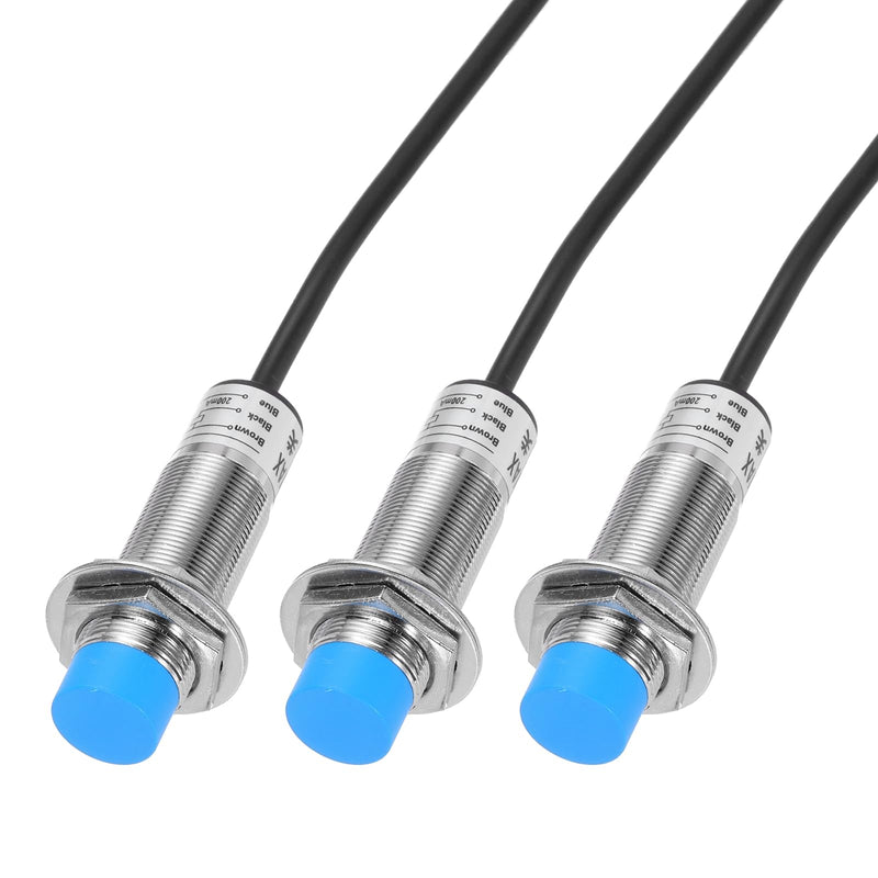 MECCANIXITY M18 Approach Sensor Inductive Proximity Sensor Switch NC Normally Close NPN 8mm Detection Distance, DC 6-36V LJ18A3-8-Z/AX, 3.9ft, 3Pcs