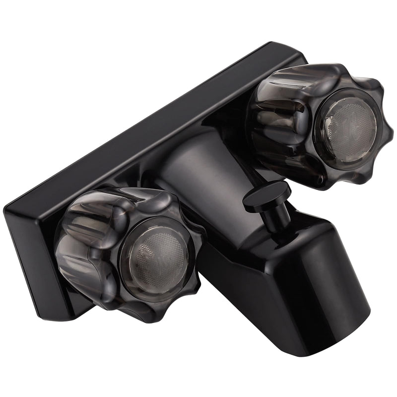 RV Shower Faucet, RV Bathtub Faucet with Shower Diverter, 4” Shower Valve Diverter Assembly Kit, Camper Shower Faucet, RV Shower Valve for RV Camper Van Travel Trailer Motorhome (Black) Black
