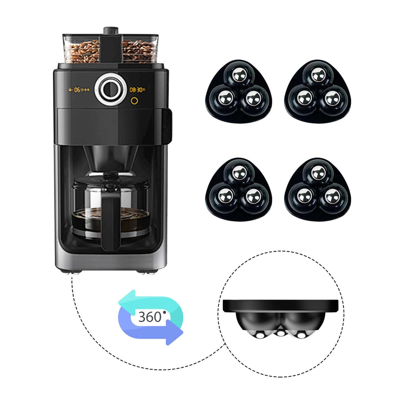 Coffee Slider for Countertop, Furniture Sliders, Furniture Movers Sliders, Self Adhesive Caster Wheels, Appliance Rollers, Rollers for Appliances Countertop (Black-4pcs) Black-4pcs