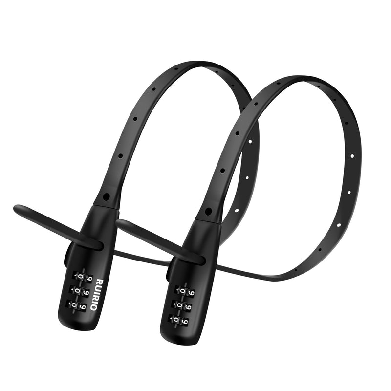 Zip Tie Lock Adjustable Cable Lock for Kids Bike, Fridge, Scooter, Bike Rack, Cabinets, Drawers, Gates, Fences, Helmet,Toolboxes, Lightweight Bicycle Lock, 2 Pack (Black) Black