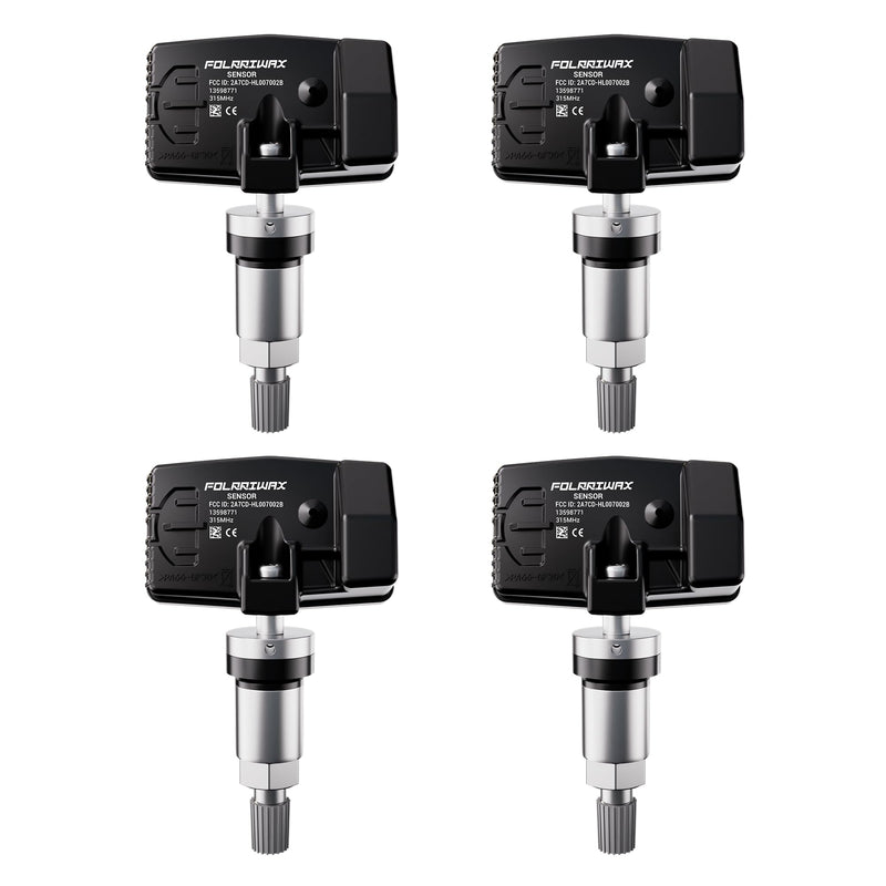 TPMS Sensor,Set of 4 315Mhz GM Tire Pressure Sensor Compatible with Buick Cadillac Chevrolet GMC,Tire Sensor OE Replaces#13586335,13598771,13598772,13581558 4Pcs