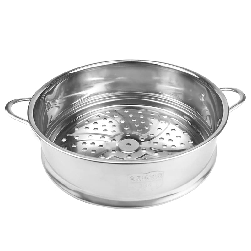 Stainless Steel Steamer Pot - 7.8 Inches Round with Cooking Rack and Food Steamer Basket Insert for Kitchen Dim Sum Dumplings Bun (Silver, 20cm/7.8in) Silver 20 cm