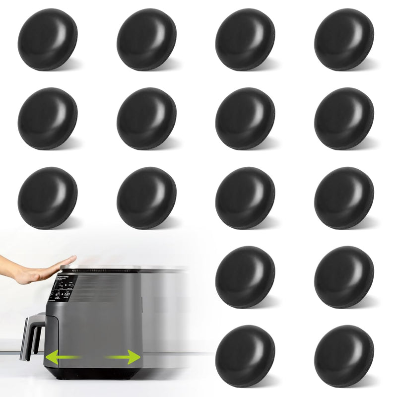 Aieve Appliance Slider, 16 Pcs Appliance Sliders for Kitchen Appliances, Small Appliance Slider for Most Countertop (Black) 16Pcs-Black
