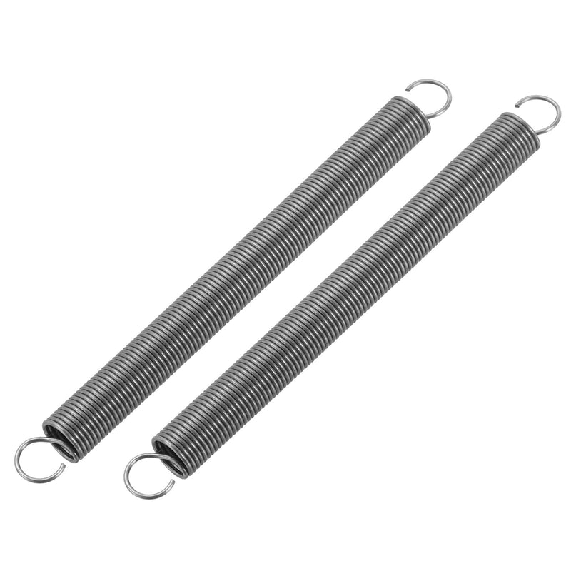 PATIKIL Extension Spring, 2pcs Wire Diameter 0.04", OD 0.4", Free Length 4.7" Spring Steel Dual Hook Tension Springs for Lawn Tractor Home Repairs DIY, Grey 1.0*10*120mm