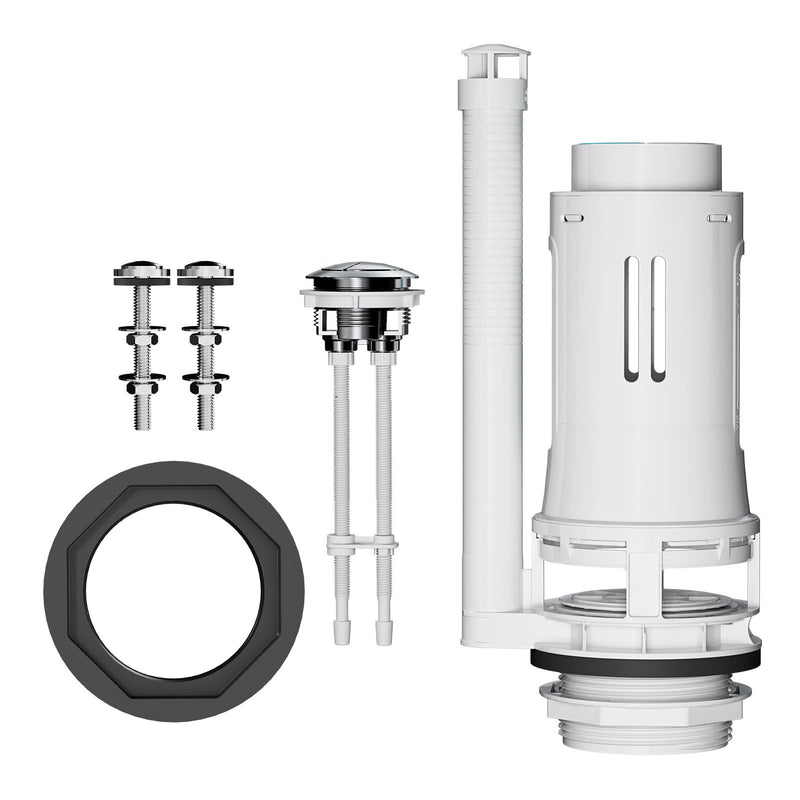 R&T 3-Inch Toilet Flush Valve Replacement Kit with Push Button, Tank to Bowl Gasket with SUS304 Bolts, Toilet Repair Kit Inside Tank for 2-piece Toilet A2475M 3-inch Drain