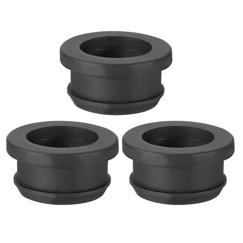 PATIKIL 25mm / 1 Inch Drill Hole,13/16 Inch ID Rubber Grommets, 3Pcs Top Hat Grommet for Wiring Eyelet Ring Gasket Automotive Firewall Cable Hole Plugs Wires Protection, Black