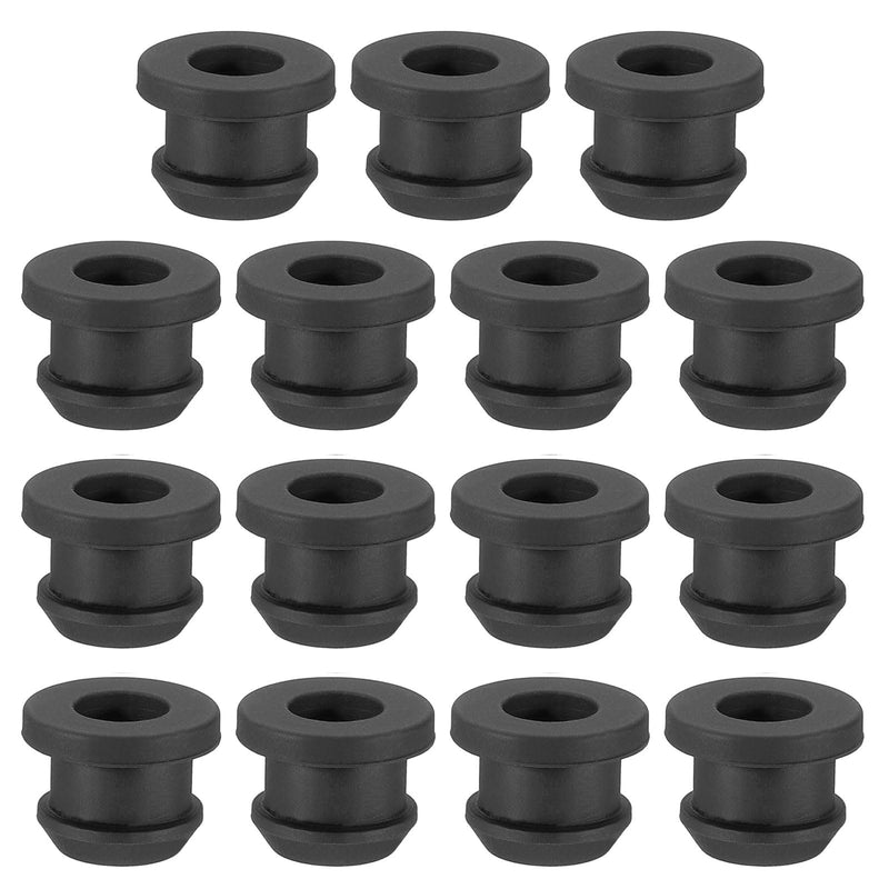 PATIKIL 10mm / 3/8 Inch Drill Hole,1/4 Inch ID Rubber Grommets, 15Pcs Top Hat Grommet for Wiring Eyelet Ring Gasket Automotive Firewall Cable Hole Plugs Wires Protection, Black 15