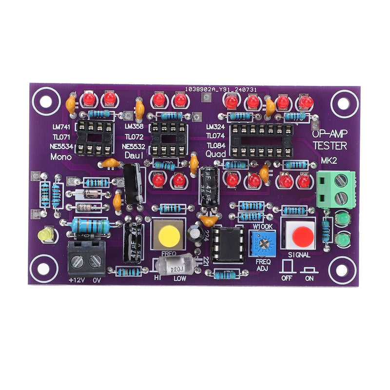 Operational Amplifier Testing Module Board, OP AMP Tester for Single, Double, Quad with DC12V T2, Ideal for Electronics Testing & Experiments